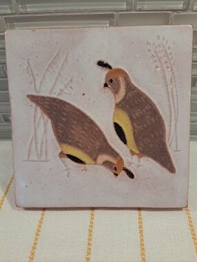 McKusick Gila Pottery Lotz Desert House Tile Gambel's Quail Family